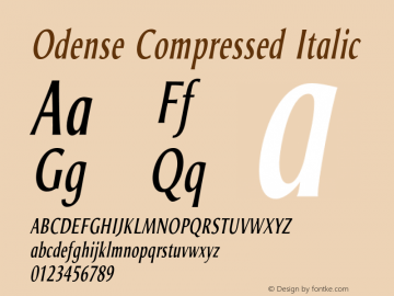 OdenseCompressed-Italic Version 1.00图片样张