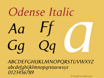 Odense-Italic Version 1.00图片样张