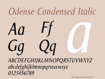 OdenseCondensed-Italic Version 1.00图片样张