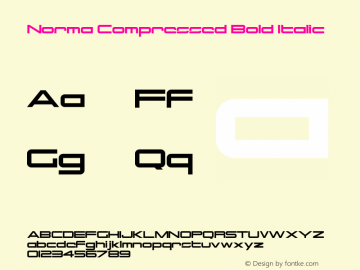 Norma-CompressedBoldItalic 1.000图片样张
