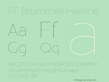 PF Brummell Hairline Version 1.000图片样张