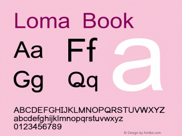 Loma Book Version 0.9.12: 2008-01-19 Font Sample