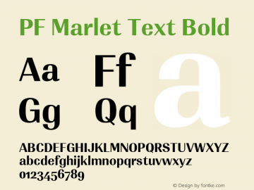 PF Marlet Text Bold Version 1.000图片样张