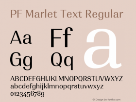 PF Marlet Text Regular Version 1.000图片样张