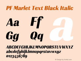 PFMarletText-BlackItalic Version 1.000图片样张