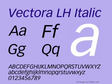 VectoraLH-Italic 001.000图片样张