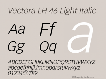 VectoraLH-LightItalic 001.000图片样张