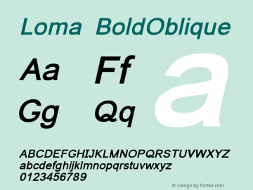 Loma BoldOblique Version 0.9.18: 2012-02-13图片样张