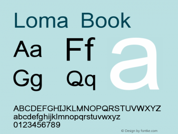 Loma Book Version 0.9.18: 2012-02-13 Font Sample
