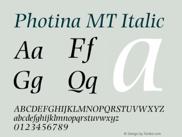 PhotinaMT-Italic 001.003图片样张