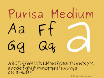 Purisa Medium Version 002.007: 2007-12-07图片样张