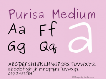 Purisa Medium Version 002.008: 2008-01-19图片样张