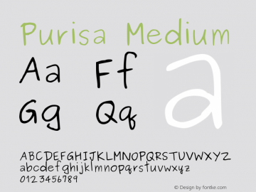 Purisa Medium Version 002.011: 2009-07-06图片样张