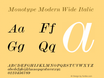 ModernMT-WideItalic 001.000图片样张