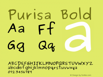 Purisa Bold Version 002.011: 2009-07-06 Font Sample