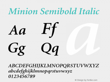 Minion-SemiboldItalic 001.001图片样张