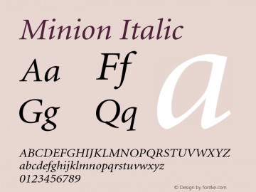 Minion-Italic 001.001图片样张