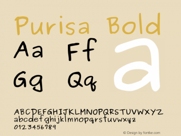 Purisa Bold Version 002.014: 2012-02-13图片样张