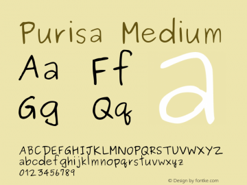 Purisa Medium Version 002.015: 2012-11-29图片样张