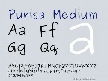 Purisa Medium Version 002.015: 2012-11-29图片样张