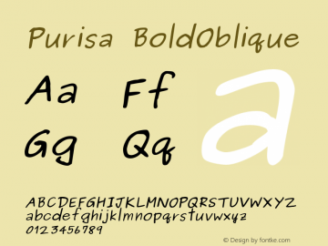 Purisa BoldOblique Version 003.000: 2014-03-17 Font Sample