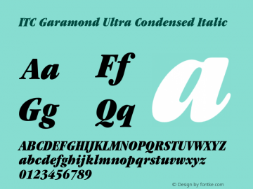 Garamond-UltraCondensedItalic 001.000图片样张