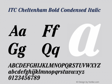 Cheltenham-BoldCondItalic 001.000图片样张