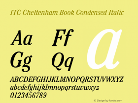 Cheltenham-BookCondItalic 001.000图片样张