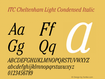 Cheltenham-LightCondItalic 001.000图片样张