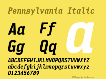 Pennsylvania Italic Version 1.00图片样张