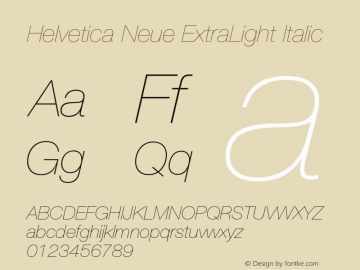 HelveticaNeue-UltraLightItal 001.102图片样张