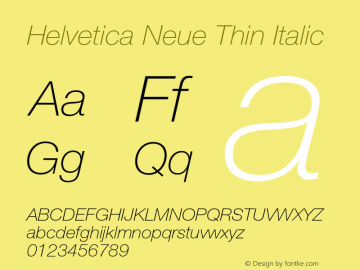 HelveticaNeue-ThinItalic 001.003图片样张