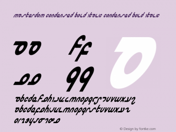 Masterdom Condensed Bold Italic Condensed Bold Italic 1 Font Sample