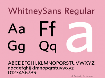 WhitneySans Regular 001.000 Font Sample