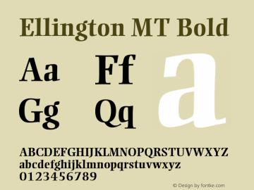 EllingtonMT-Bold 001.000图片样张
