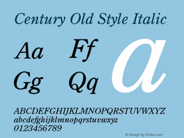 CenturyOldStyle-Italic 001.004图片样张