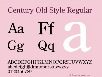 CenturyOldStyle-Regular 001.003图片样张