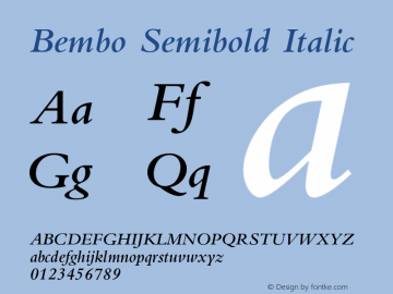 Bembo-SemiboldItalic 001.000图片样张
