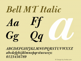 BellMT-Italic 001.005图片样张