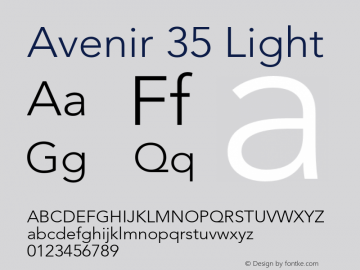 Avenir-Light 001.001图片样张