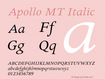 ApolloMT-Italic 001.000图片样张