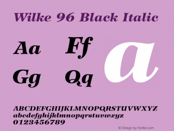 Wilke 96 Black Italic 001.000图片样张