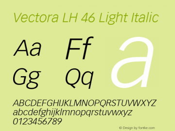 Vectora LH 46 Light Italic 001.000图片样张