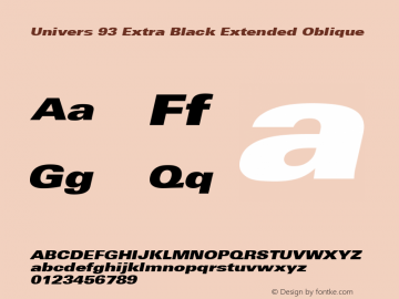 Univers 93 Extra Black Extended Oblique 001.001图片样张