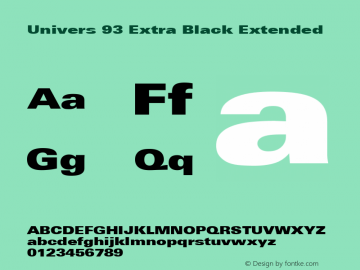 Univers 93 Extra Black Extended 001.001图片样张