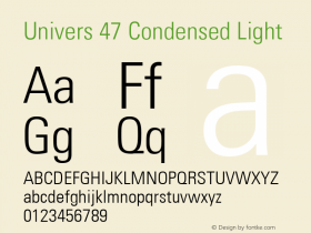 Univers 47 Condensed Light 001.002图片样张