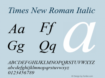 Times New Roman Italic 001.004图片样张