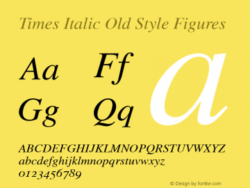 Times Italic Old Style Figures 001.000图片样张