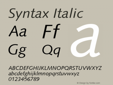 Syntax Italic 001.001图片样张