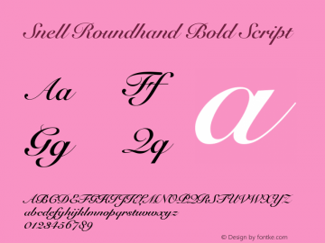 Snell Roundhand Bold Script 001.001图片样张